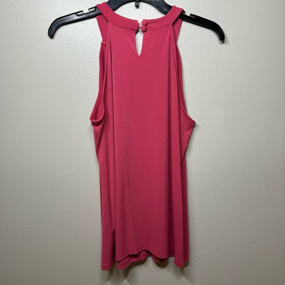 LIMITED Pink Sleeveless Center Ruffle Top Women Size Large - Picture 3 of 6